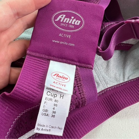 Anita NWT Extreme Control 36H Rose Berry Sports Bra - Picture 11 of 12